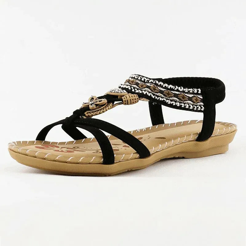 Women's Orthopedic Beaded Flat Sandals | Loravelle