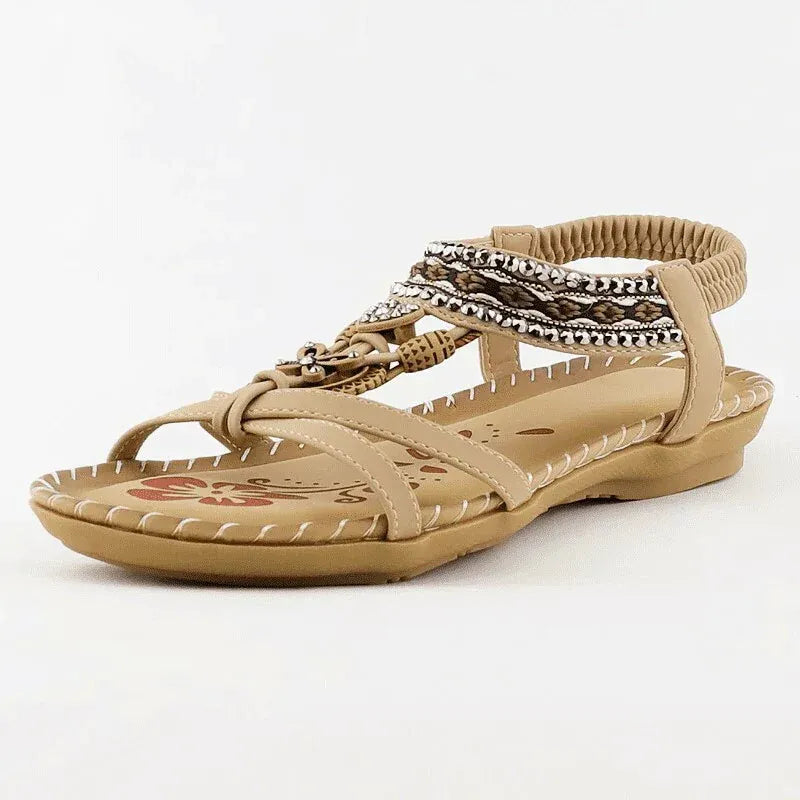 Women's Orthopedic Beaded Flat Sandals | Loravelle