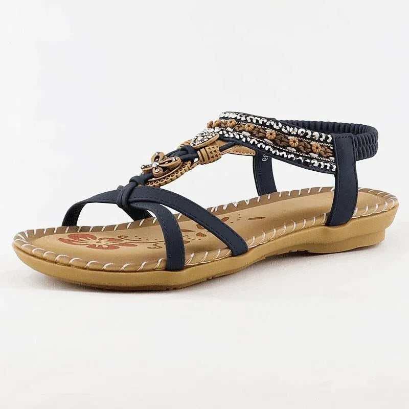Women's Orthopedic Beaded Flat Sandals | Loravelle