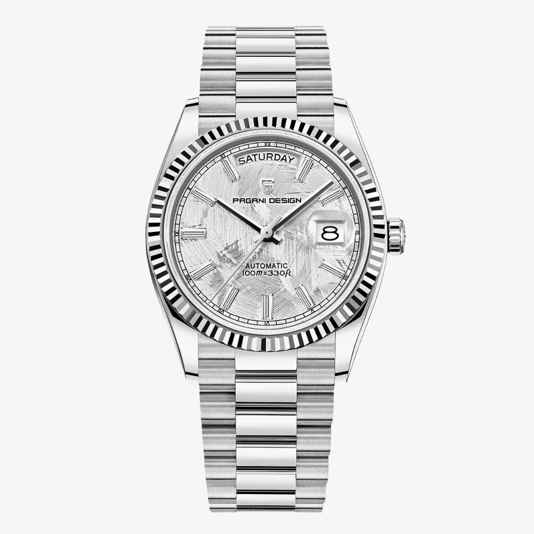 Steel Automatic Day-Date Watch Men | Loravelle