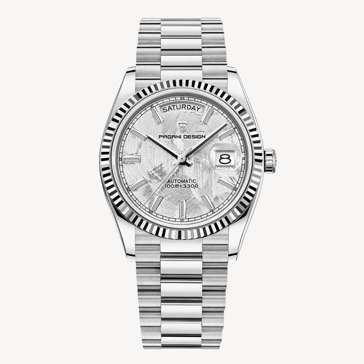 Steel Automatic Day-Date Watch Men | Loravelle