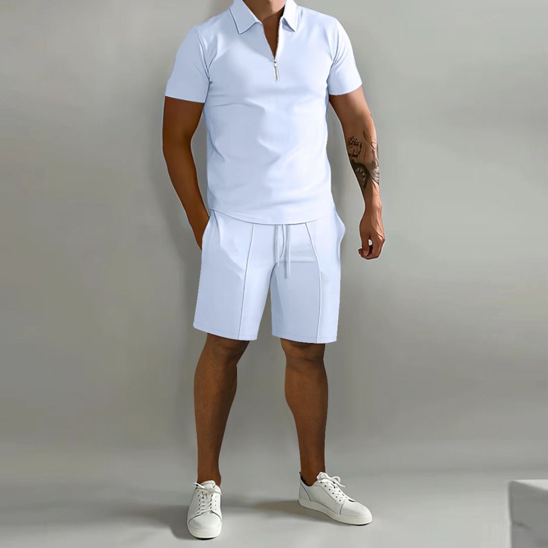 Knit Polo Shirt & Shorts Set Men | Loravelle