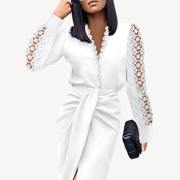 Women's Lace Sleeve Wrap Dress | Loravelle