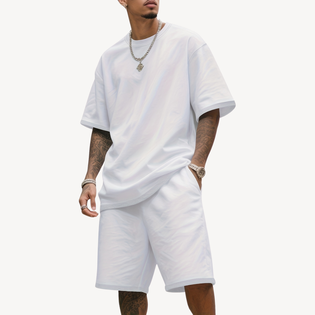 Men's Cotton Blend Short Set | Loravelle