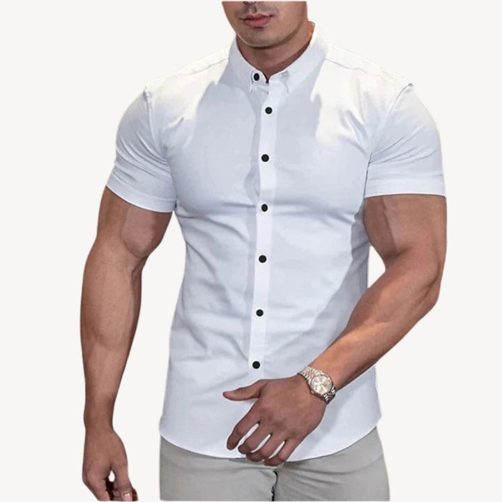 Men's Muscle Fit Cotton Spandex Shirt | Loravelle
