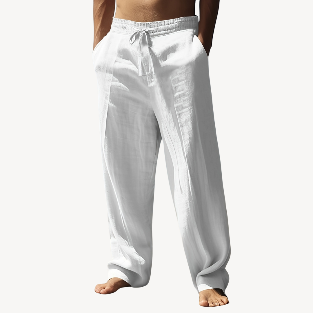 Men’s Linen Drawstring Pants – Casual Wide-Leg Trousers | Loravelle