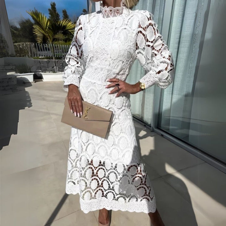 Lace Long Sleeve Midi Dress Women | Loravelle