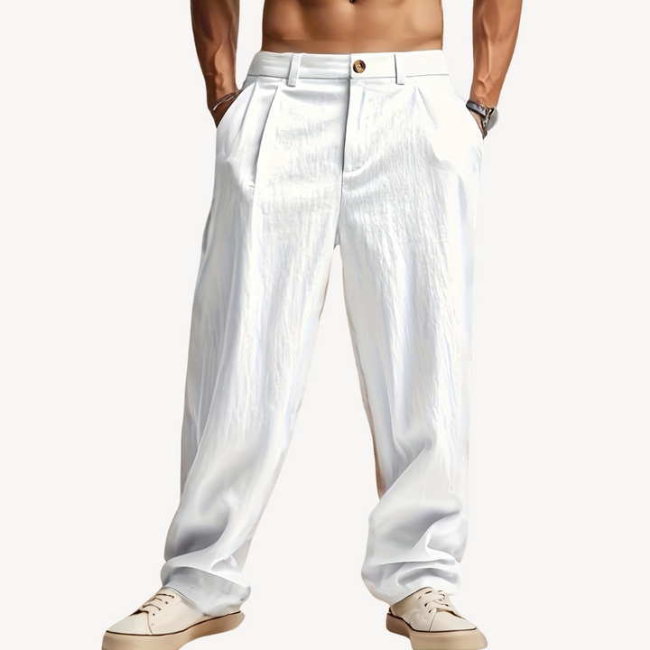 Men's Pleated Linen Pants - Comfortable & Stylish | Loravelle