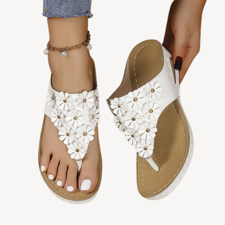 Women's Orthopedic Flower Flat Sandals | Loravelle