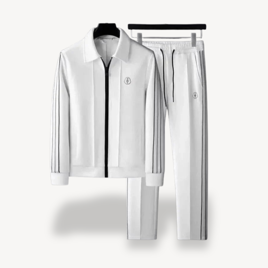 Men's Polyester Zip-Up Tracksuit Set | Loravelle