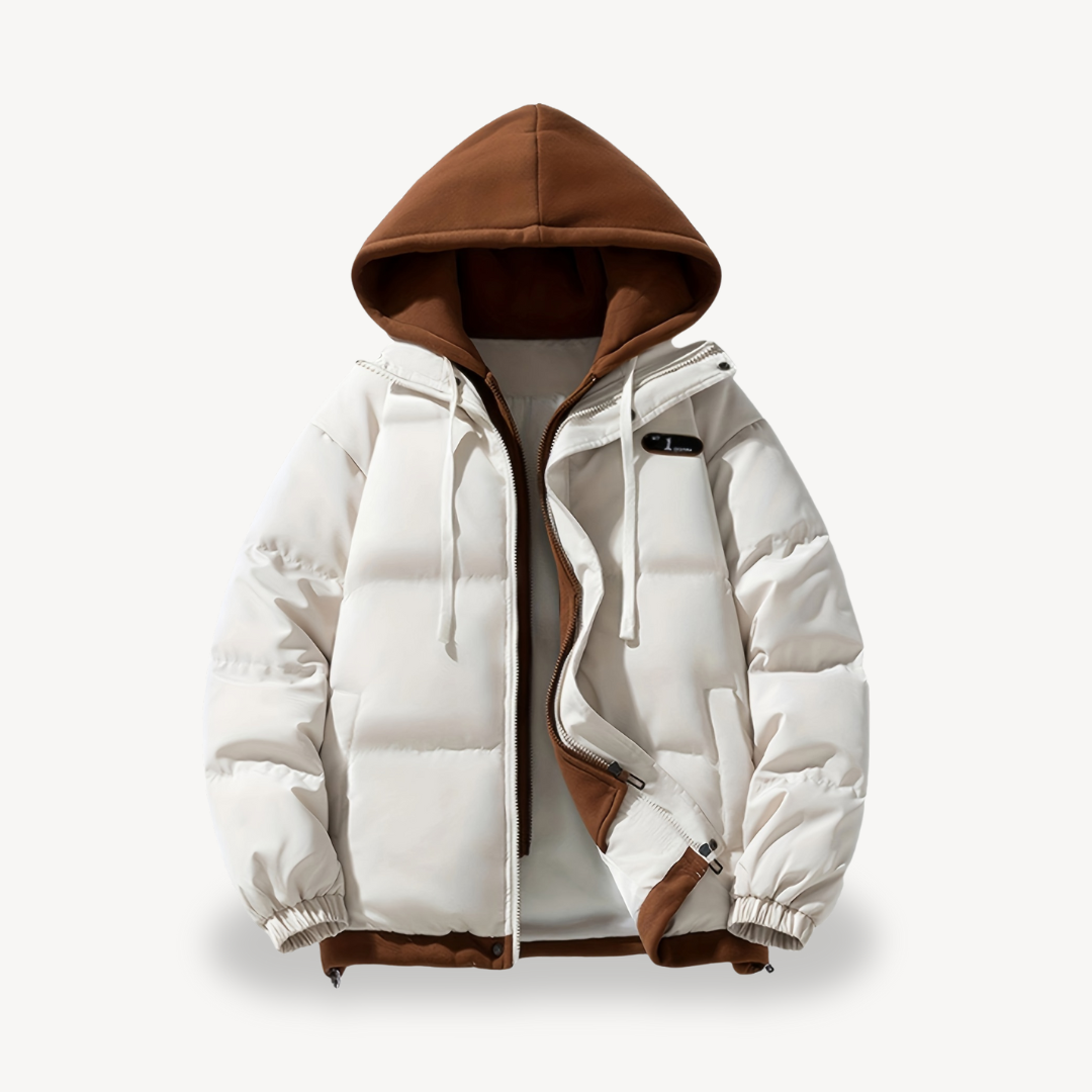 Men's Oversized Puffer Jacket with Hoodie | Loravelle