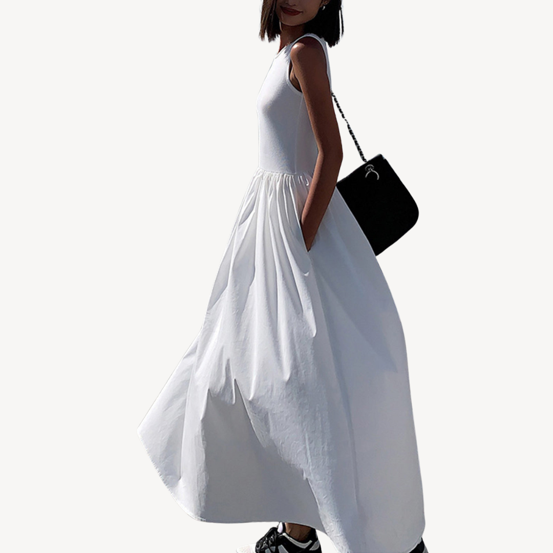 Women’s Solid Sleeveless A-line Maxi Dress | Loravelle