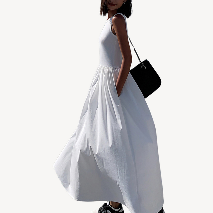 Women’s Solid Sleeveless A-line Maxi Dress | Loravelle