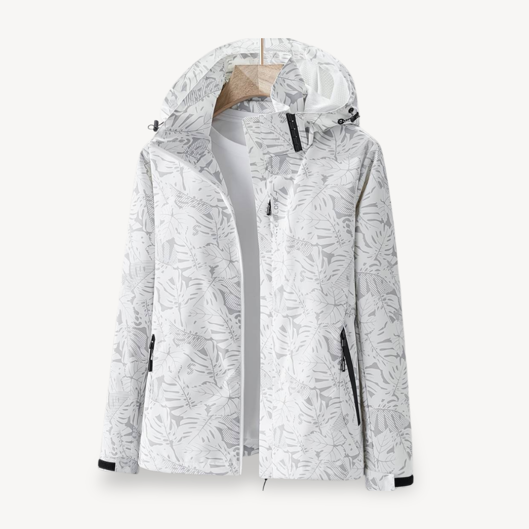 Leaf Print Waterproof Jacket for Women | Loravelle