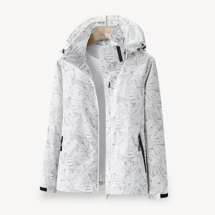 Leaf Print Waterproof Jacket for Women | Loravelle