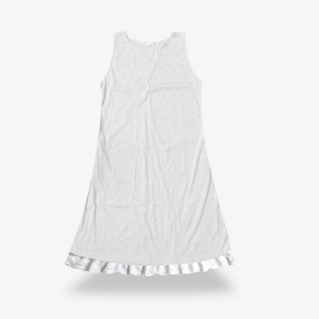 Women's Cotton Lace Hem Dress | Loravelle