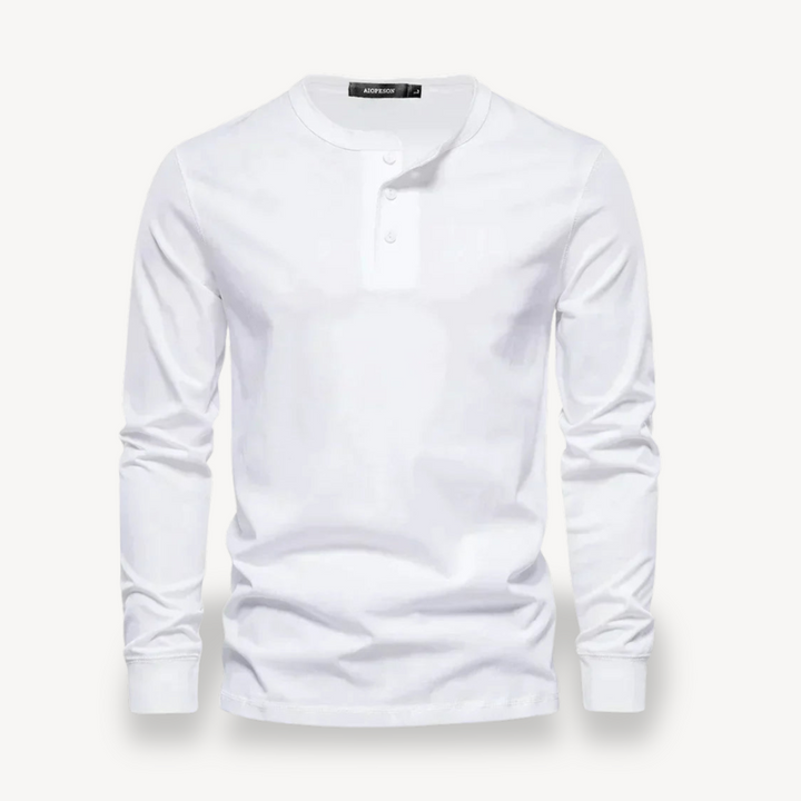 Men's Cotton Long Sleeve Henley Shirt | Loravelle
