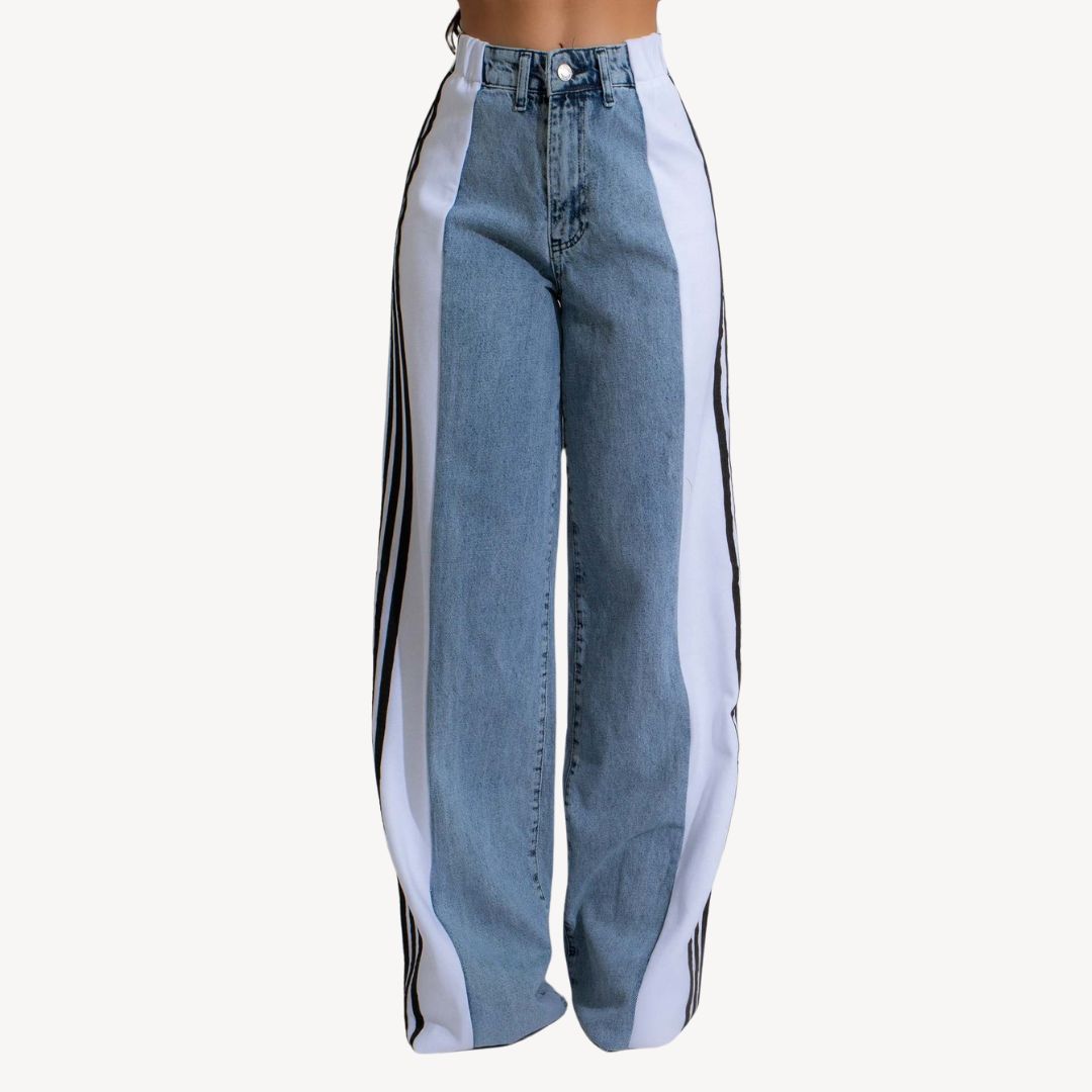 Women's Two-Tone Wide Leg Jeans | Loravelle