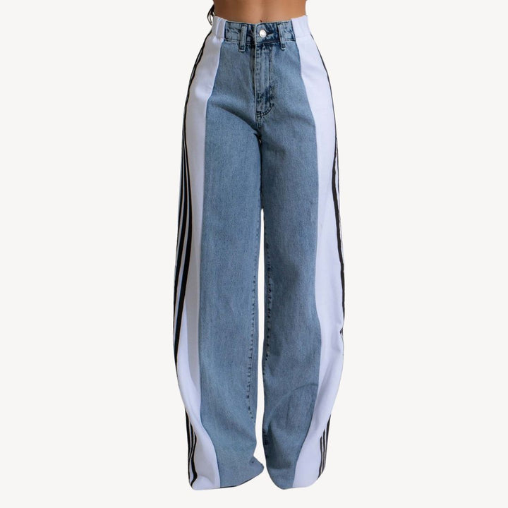Women's Two-Tone Wide Leg Jeans | Loravelle