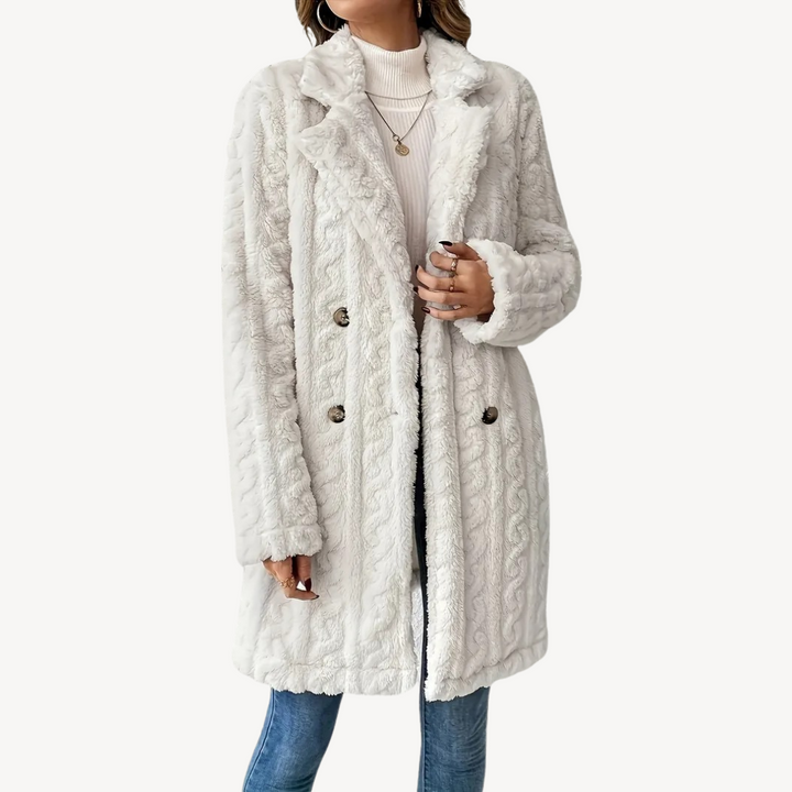 Women’s Double-Breasted Faux Fur Coat | Loravelle
