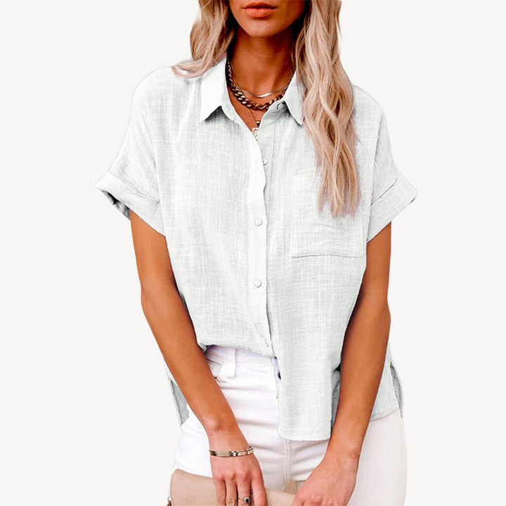 Women's Short Sleeve Linen Shirt | Loravelle