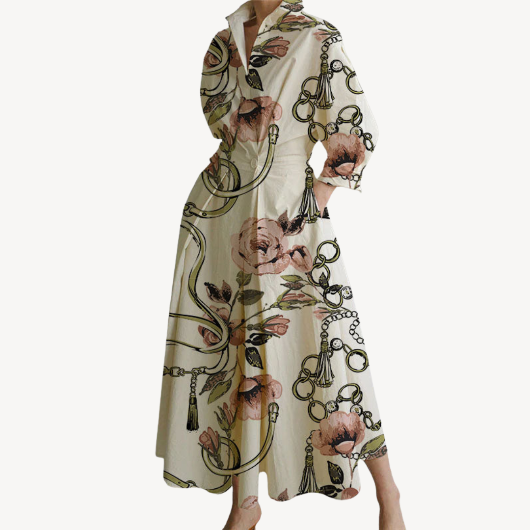 Women's Cotton Linen Blend Shirt Dress | Loravelle