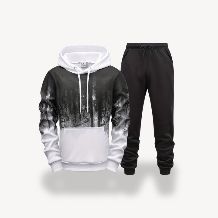 Men's Graphic Print Fleece Sweat Suit | Loravelle
