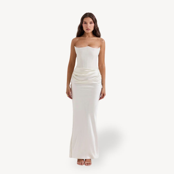Strapless Satin Corset Gown Women's Dress | Loravelle