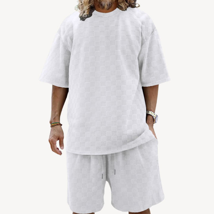 Men's Textured Checkered Two-Piece Outfit | Loravelle