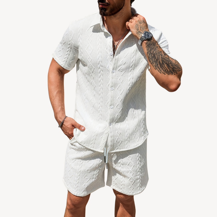Men's Textured Knit Short Set | Loravelle