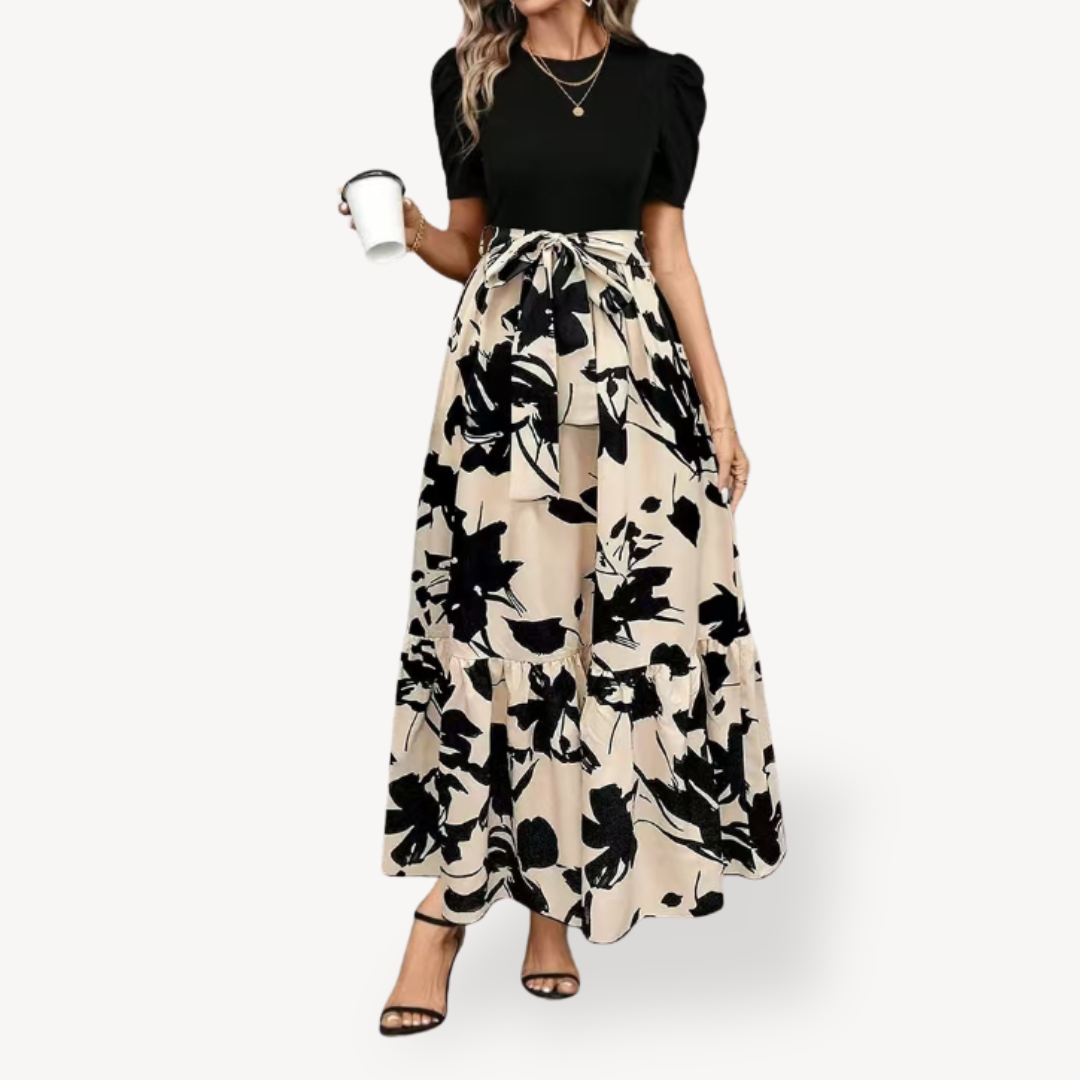 Women’s Casual Maxi Dress Short Sleeve Belted | Loravelle