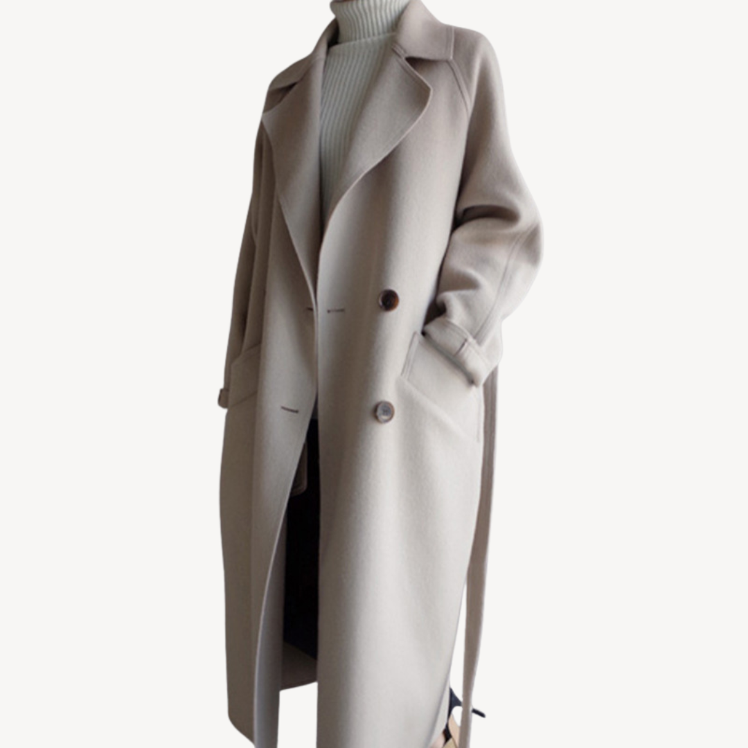 Women's Wool Blend Double-Breasted Coat | Loravelle
