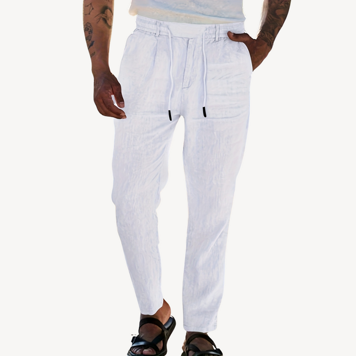 Men’s Linen Drawstring Pants – Casual Lightweight Trousers | Loravelle