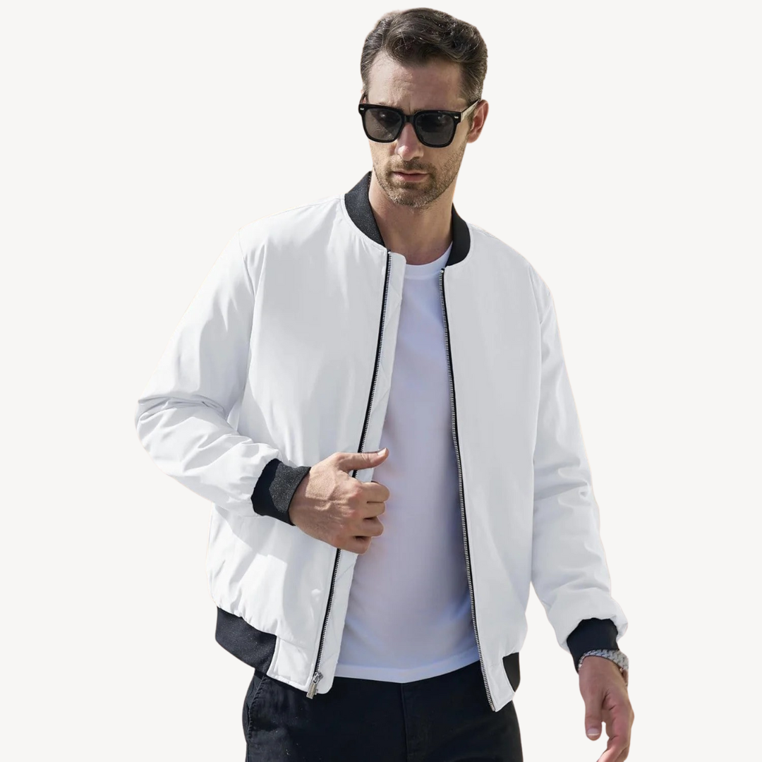 Men's Bomber Jacket with Quilted Lining | Loravelle