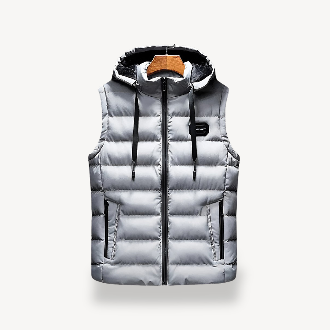 Men's Puffer Vest with Hood | Loravelle