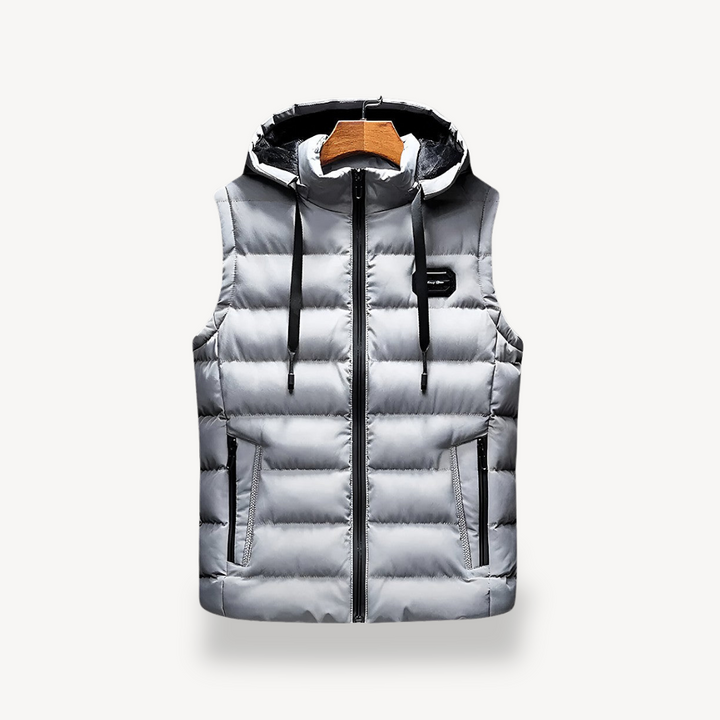 Men's Puffer Vest with Hood | Loravelle