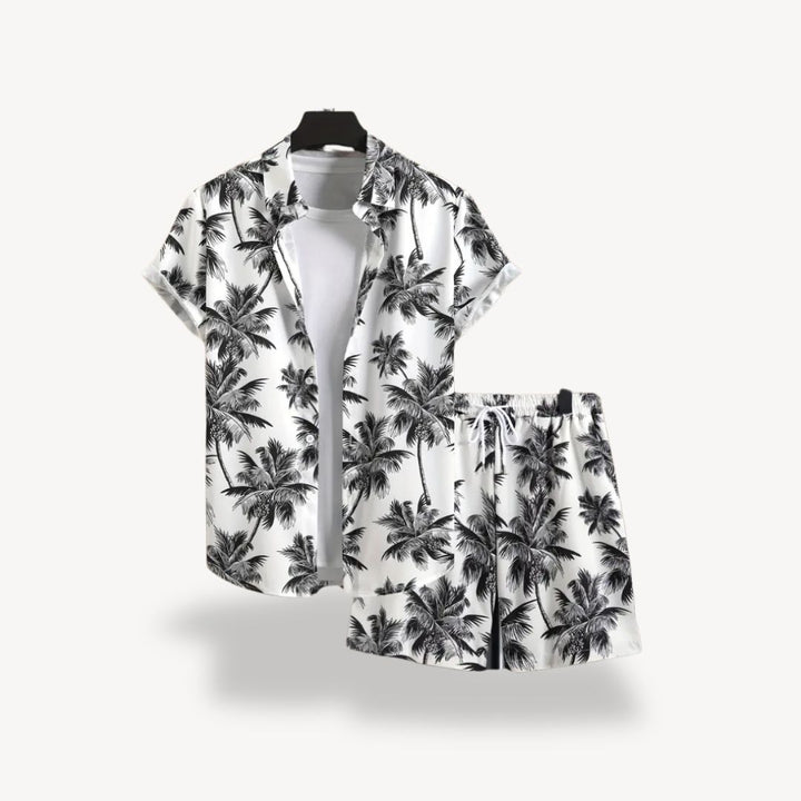 Men's Tropical Print Shirt Shorts Set | Loravelle