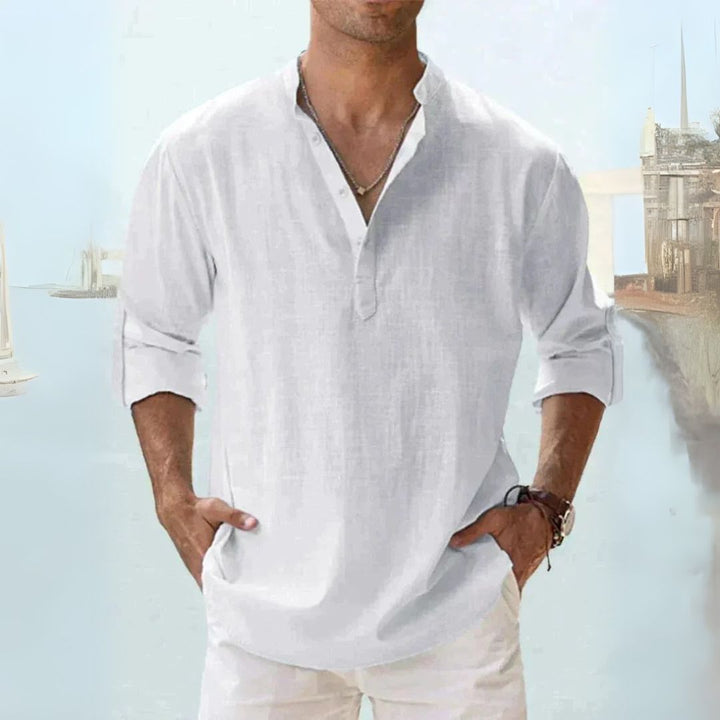 Men's Linen Henley Shirt | Loravelle
