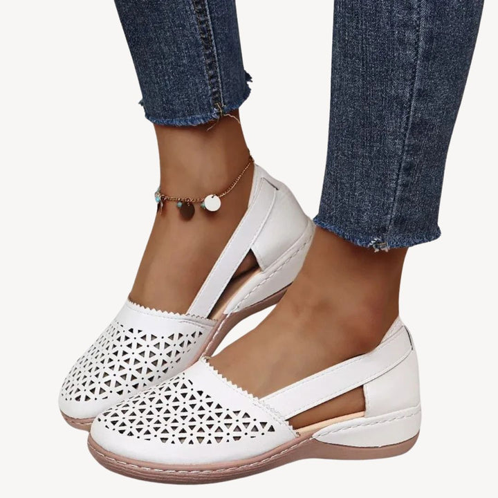 Leather Cutout Orthopedic Sandals Women | Loravelle