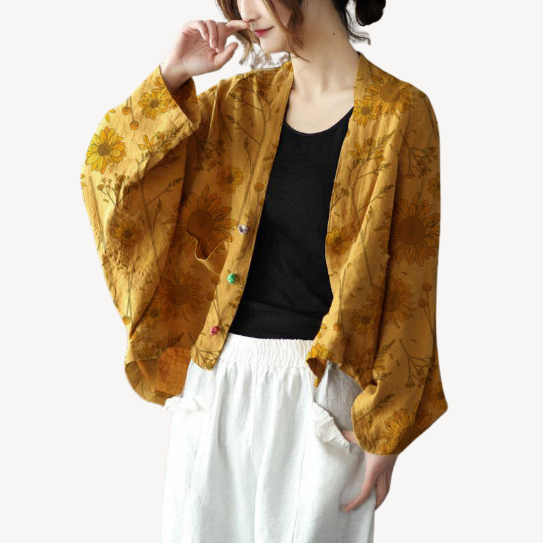 Women's Linen Blend Kimono Jacket Cardigan | Loravelle