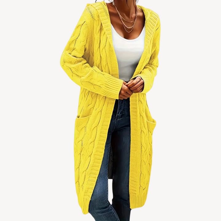 Cable Knit Hooded Cardigan | Loravelle