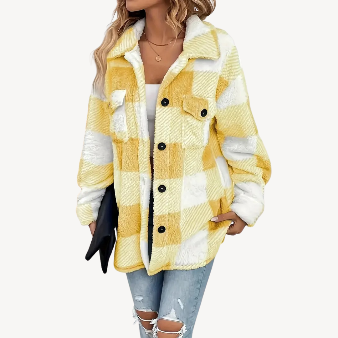Plaid Fleece Jacket for Women | Loravelle