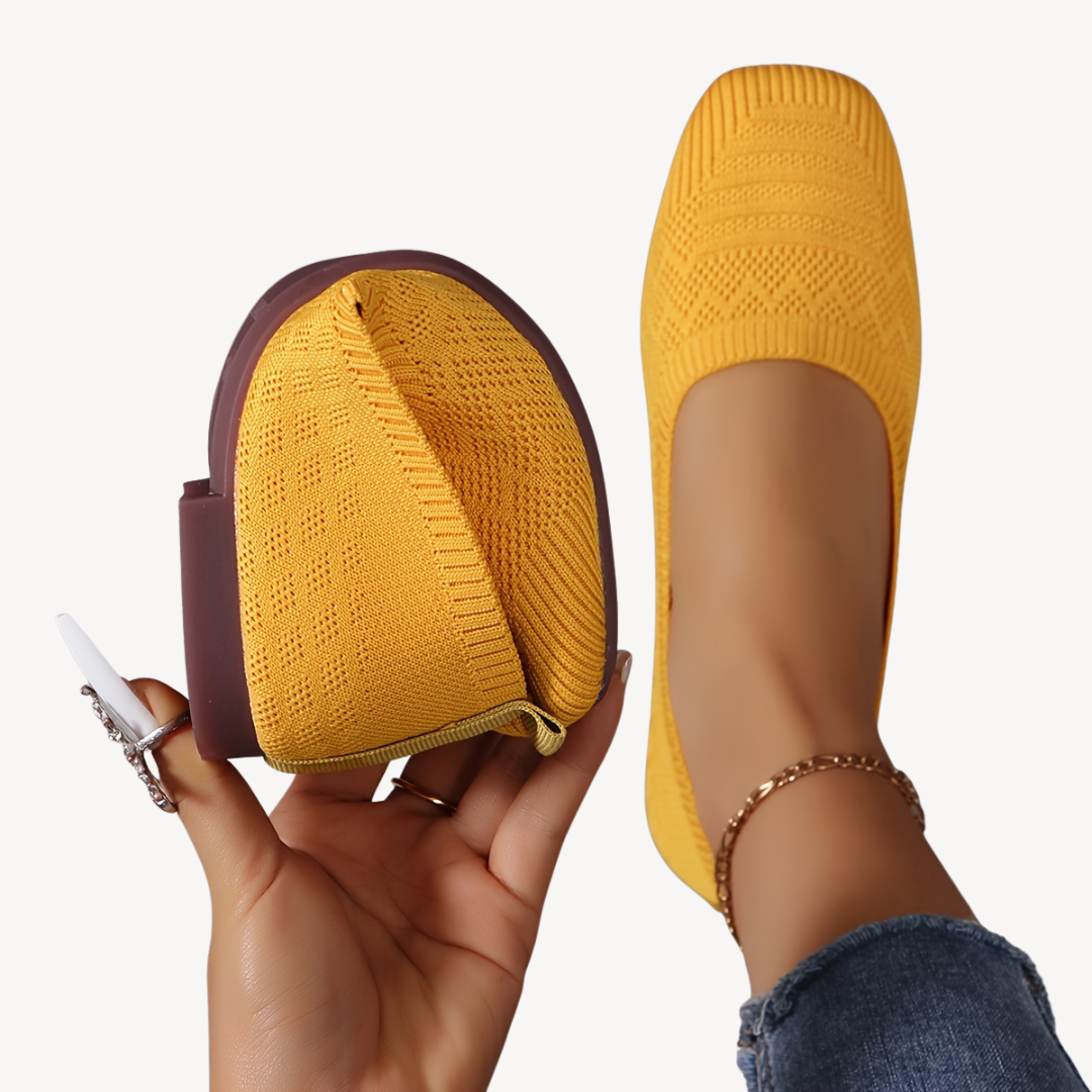 Women's Orthopedic Square Toe Flats | Loravelle