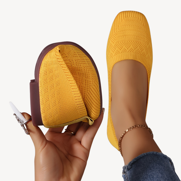 Women's Orthopedic Square Toe Flats | Loravelle