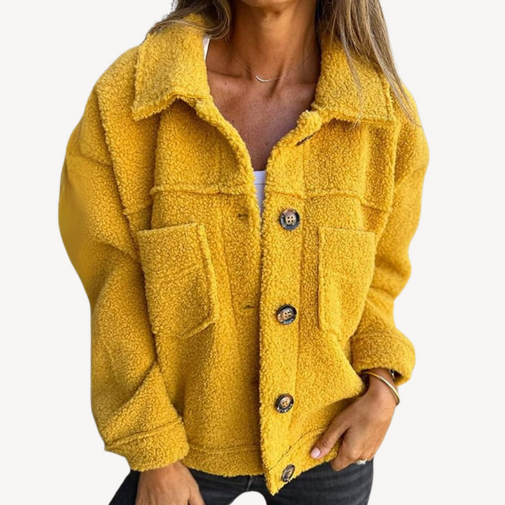 Women's Teddy Fleece Button Jacket | Loravelle