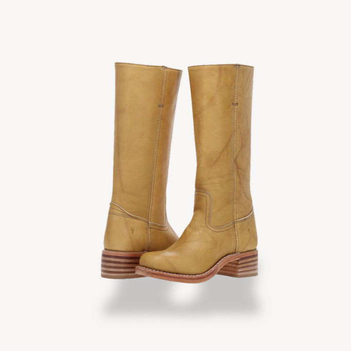 Unisex Orthopedic Leather Tall Boots with Classic Block Heel | Loravelle