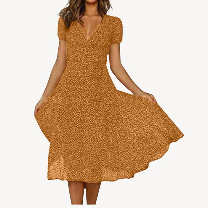 Women's Floral V-Neck Mini Dress | Loravelle