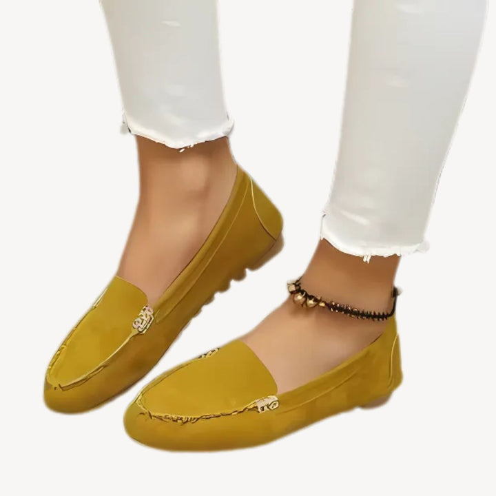 Women's Leather Orthopedic Slip-On Flats | Loravelle