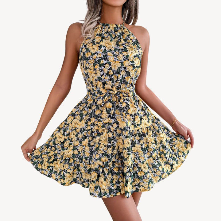 Women's Halter Floral Mini Dress | Loravelle