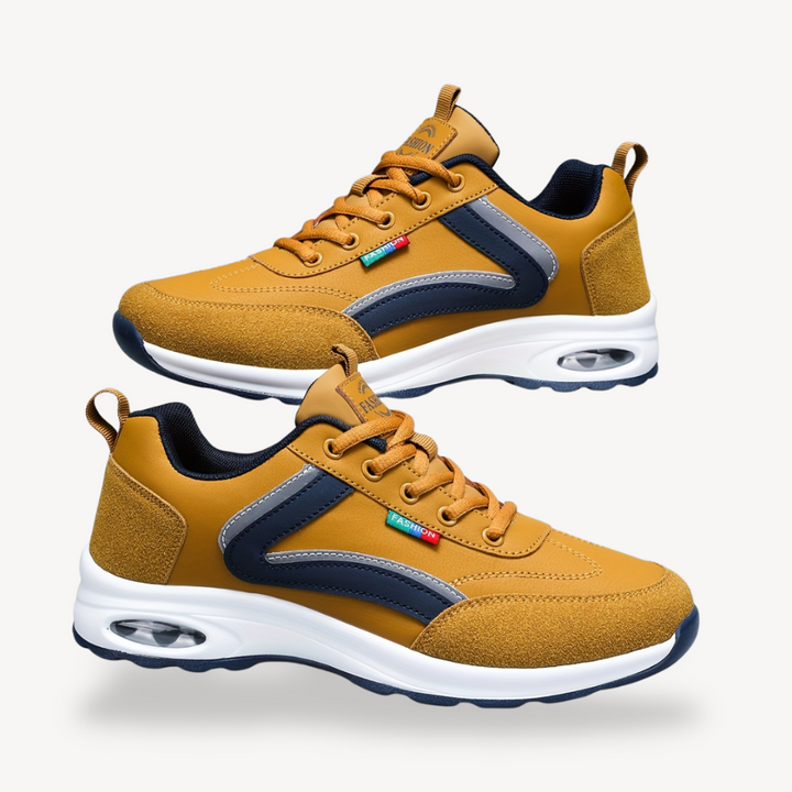 Men’s Orthopedic Air Cushion Sneakers PU Leather & Mesh | Loravelle
